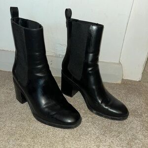 Zara Sleek Black Heeled Boots
